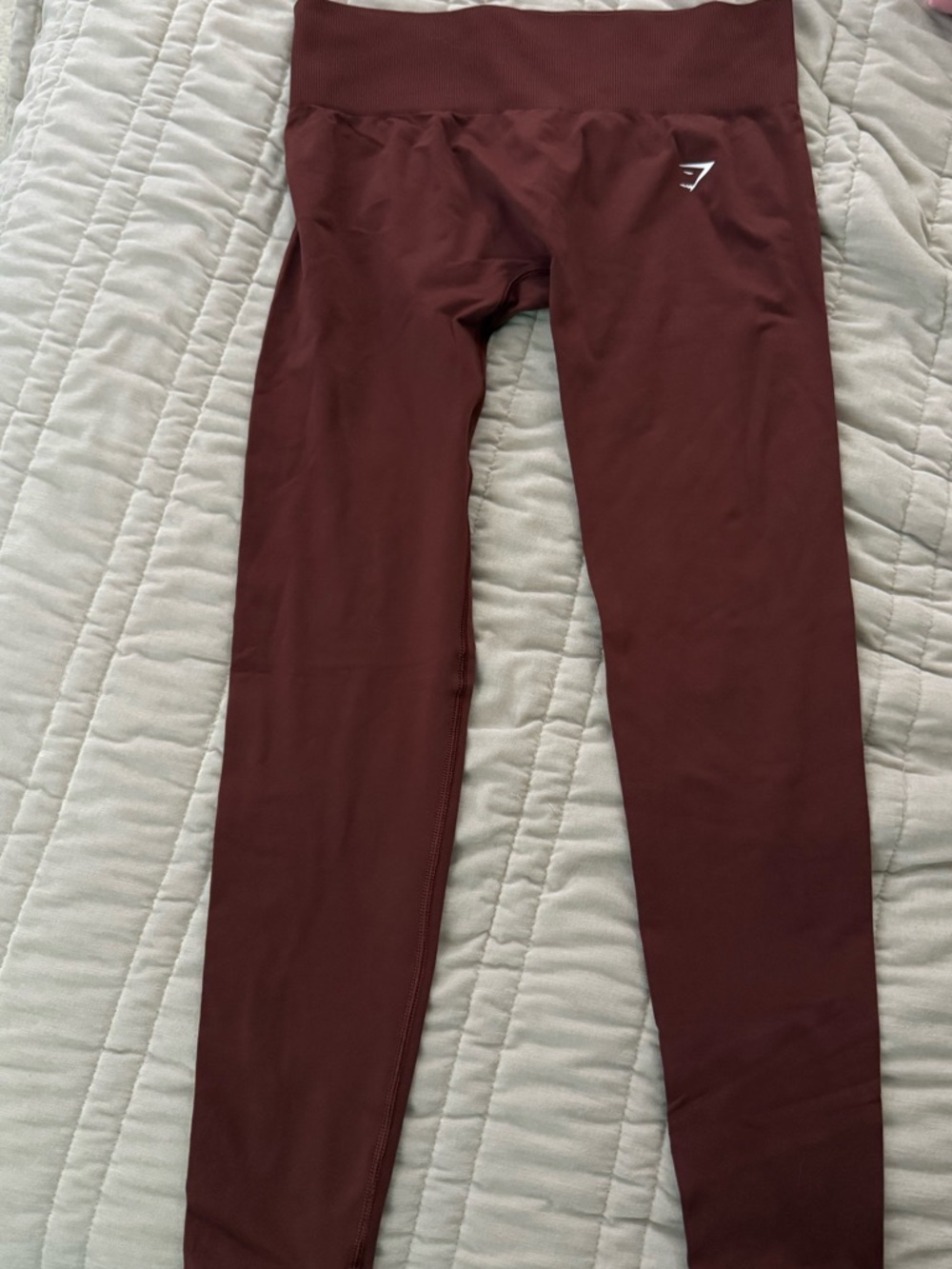 Gymshark Kids High-Rise Leggings in Burgundy